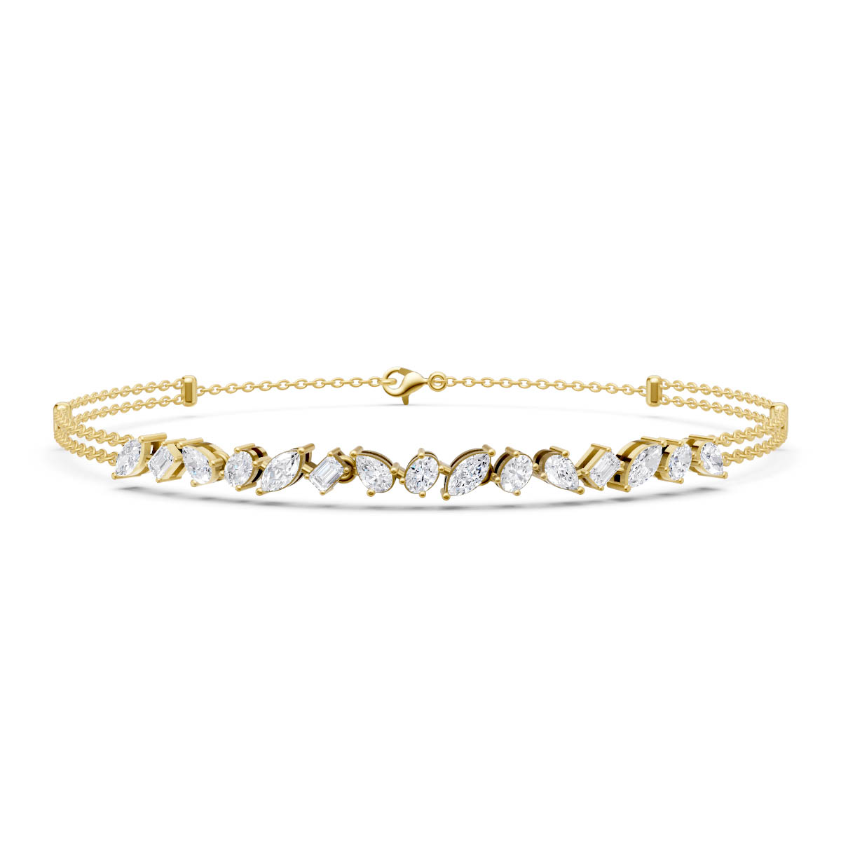Mixed Shape Diamond Bracelet view 2