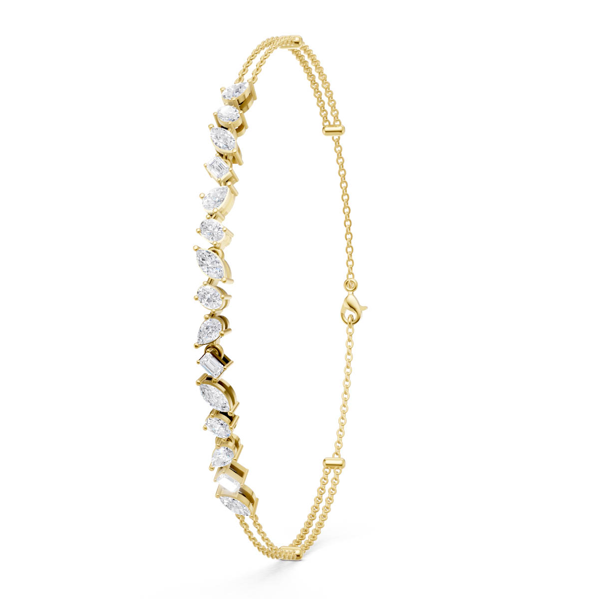 Mixed Shape Diamond Bracelet view 3