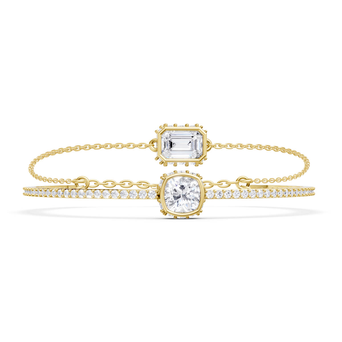 Layered Diamond Bangle Bracelet