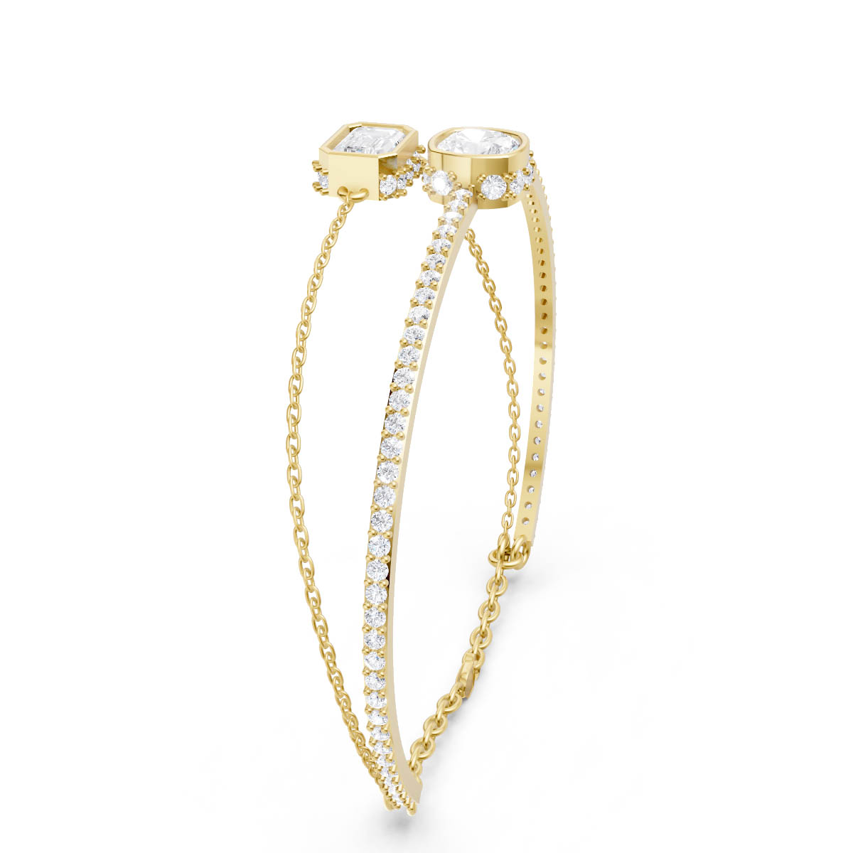 Layered Diamond Bangle Bracelet view 3
