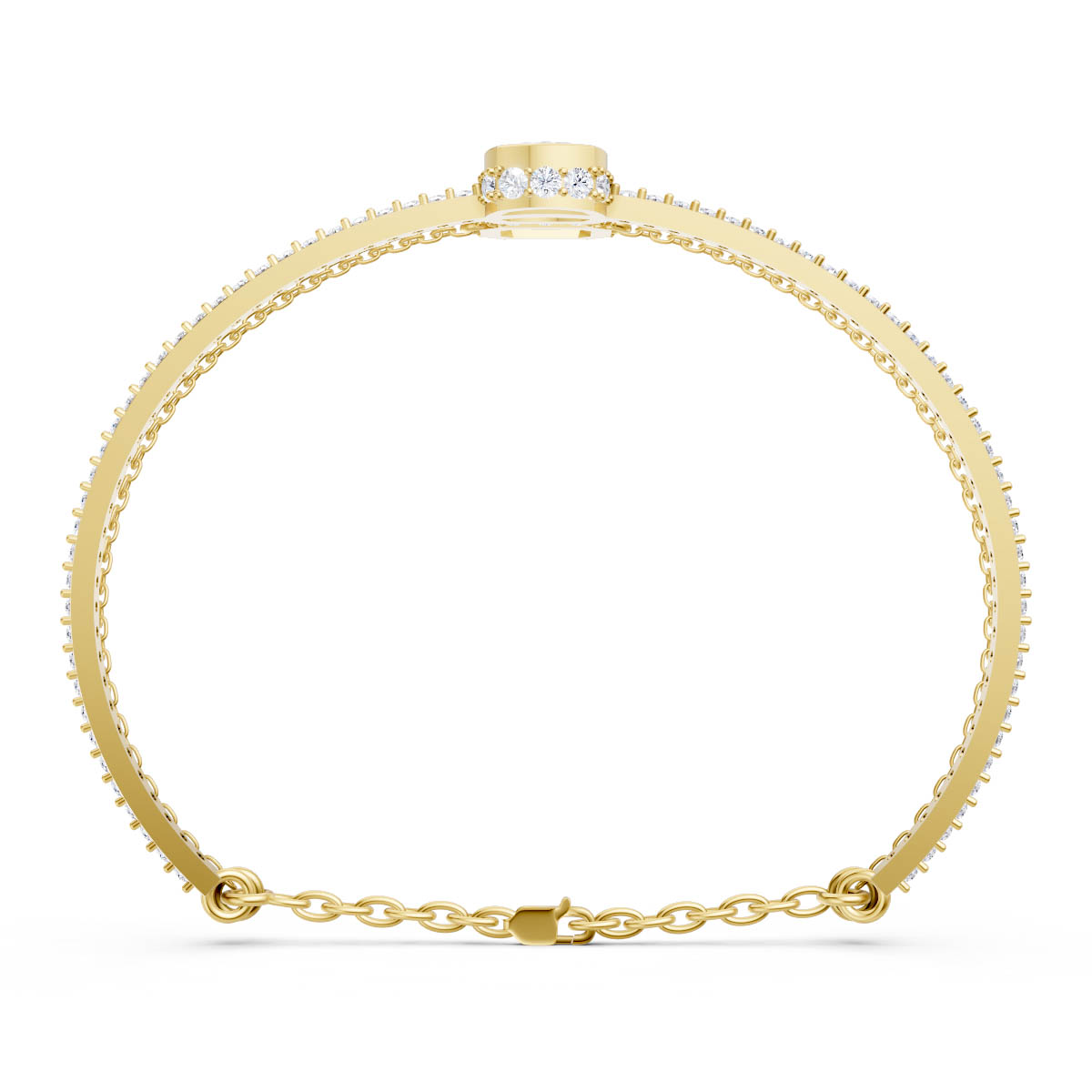 Layered Diamond Bangle Bracelet view 4