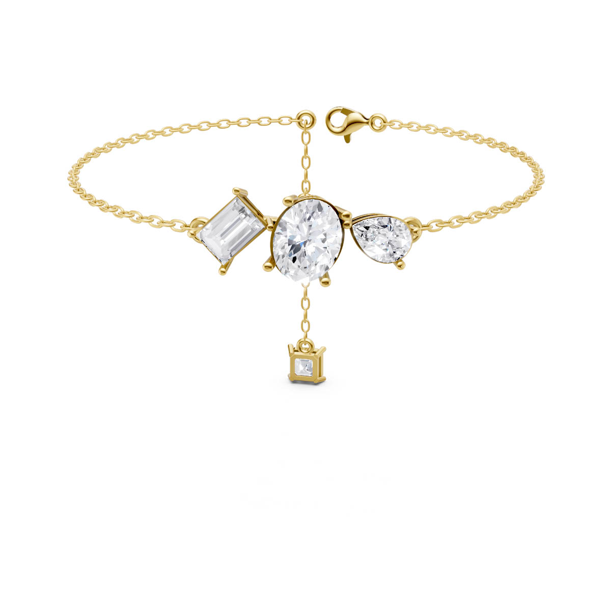 Asymmetric Diamond Cluster Bracelet view 2