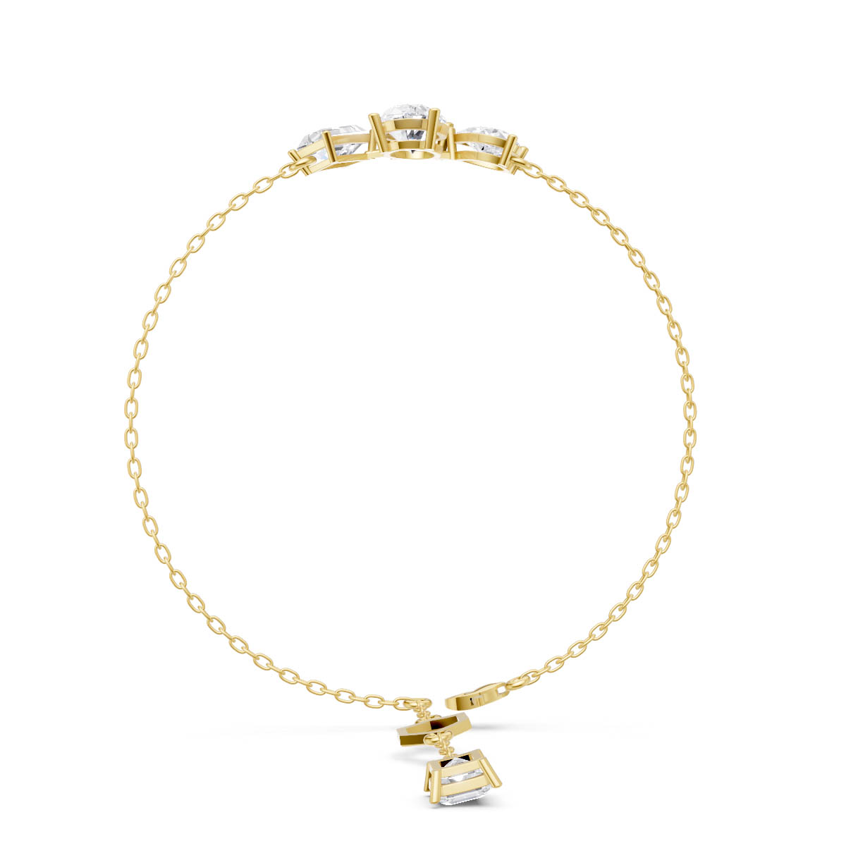 Asymmetric Diamond Cluster Bracelet view 4