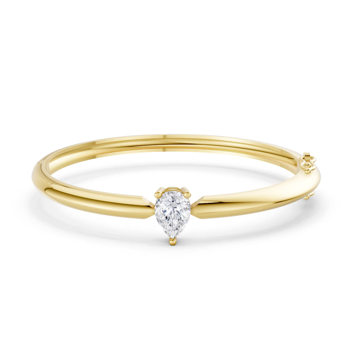 Solitaire Pear Diamond Bangle view 2