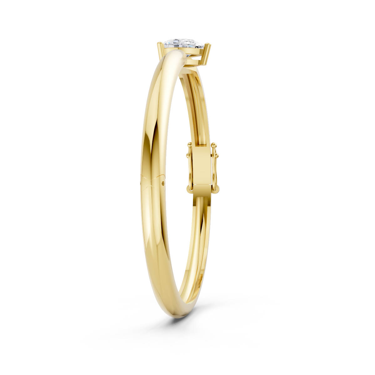 Solitaire Pear Diamond Bangle view 3