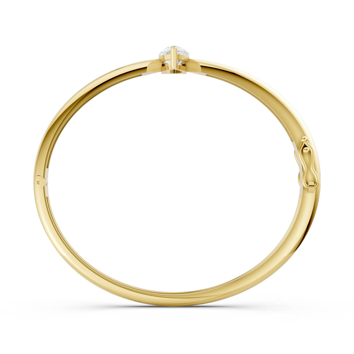 Solitaire Pear Diamond Bangle view 4