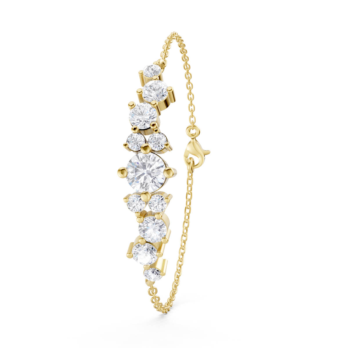 Graduated Cluster Diamond Bracelet view 3