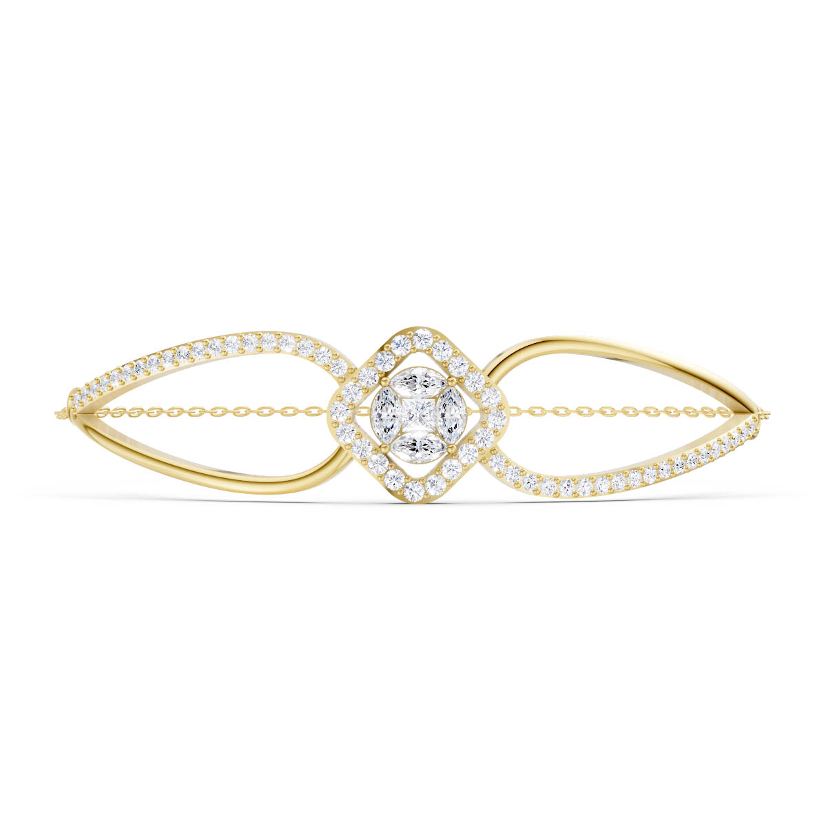 Geometric Halo Open Bracelet