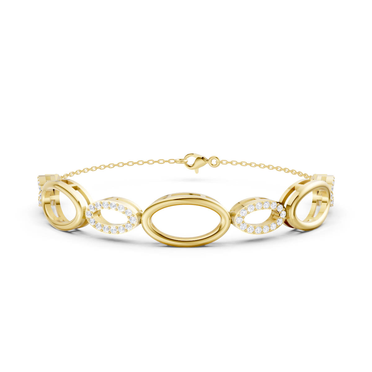 Curving Split Diamond Bracelet view 2