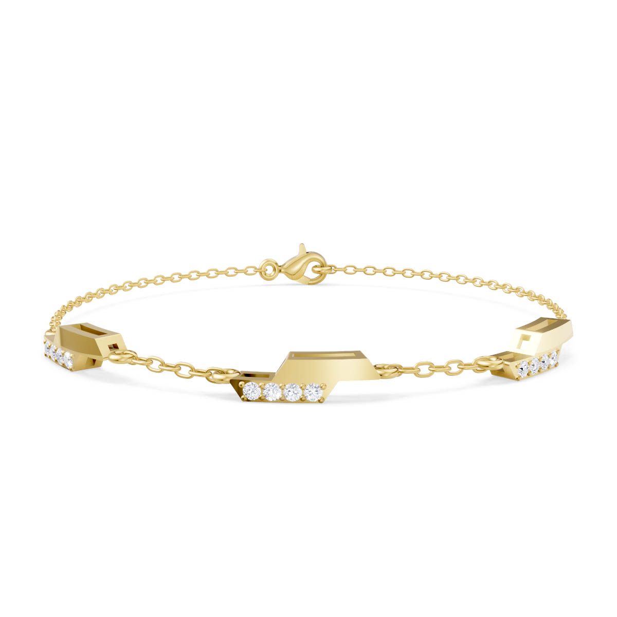 Modern Trapezoid Link Bracelet view 2