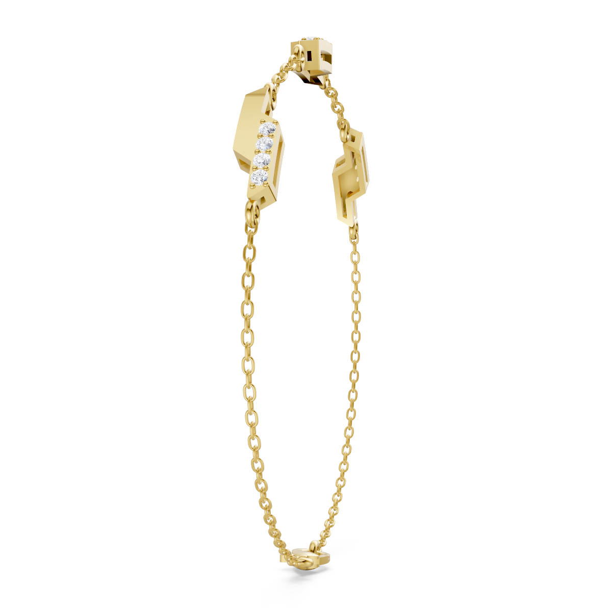 Modern Trapezoid Link Bracelet view 3