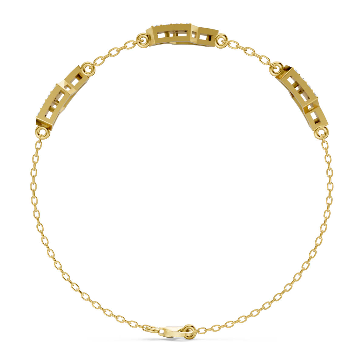 Modern Trapezoid Link Bracelet view 4