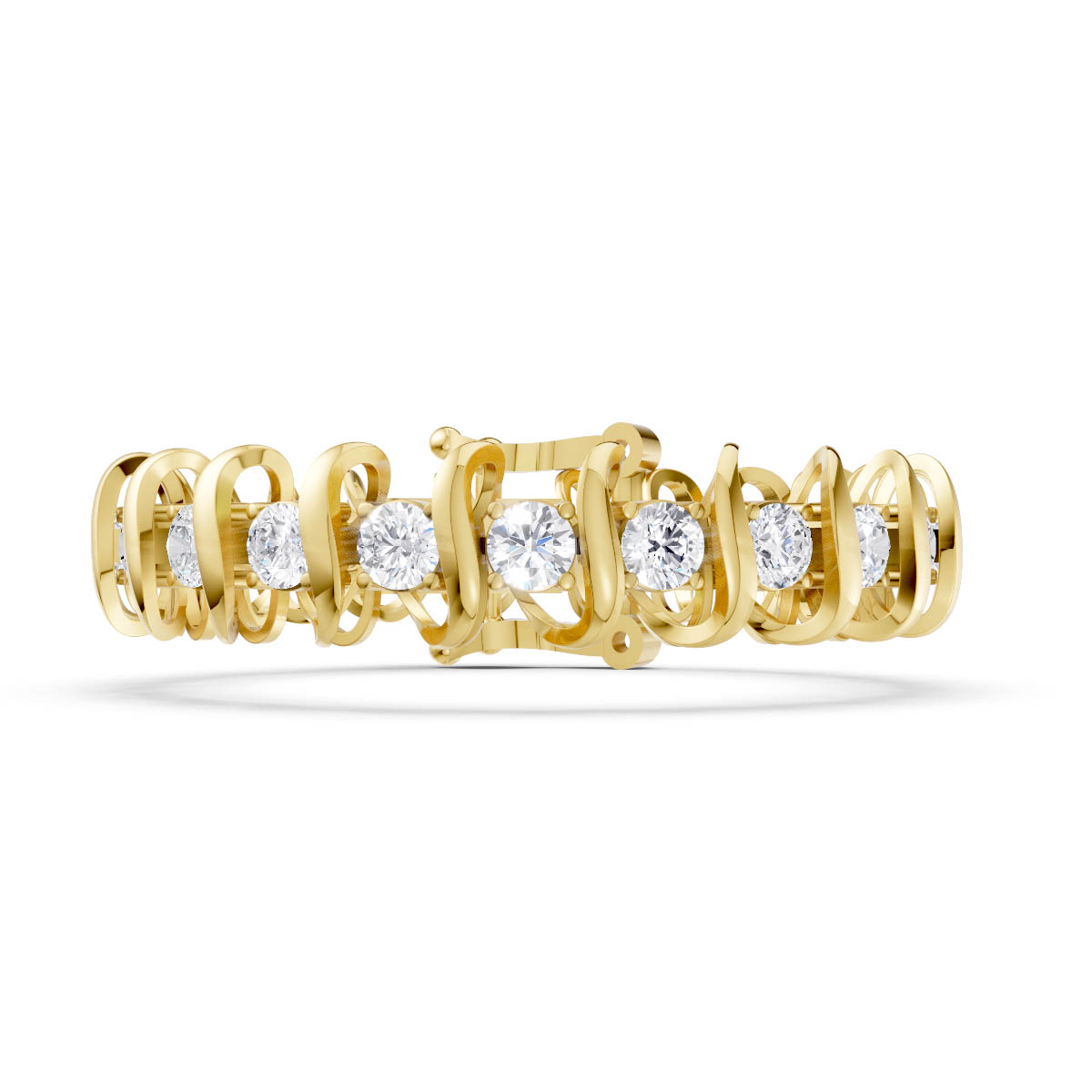 Wave Link Tennis Bracelet