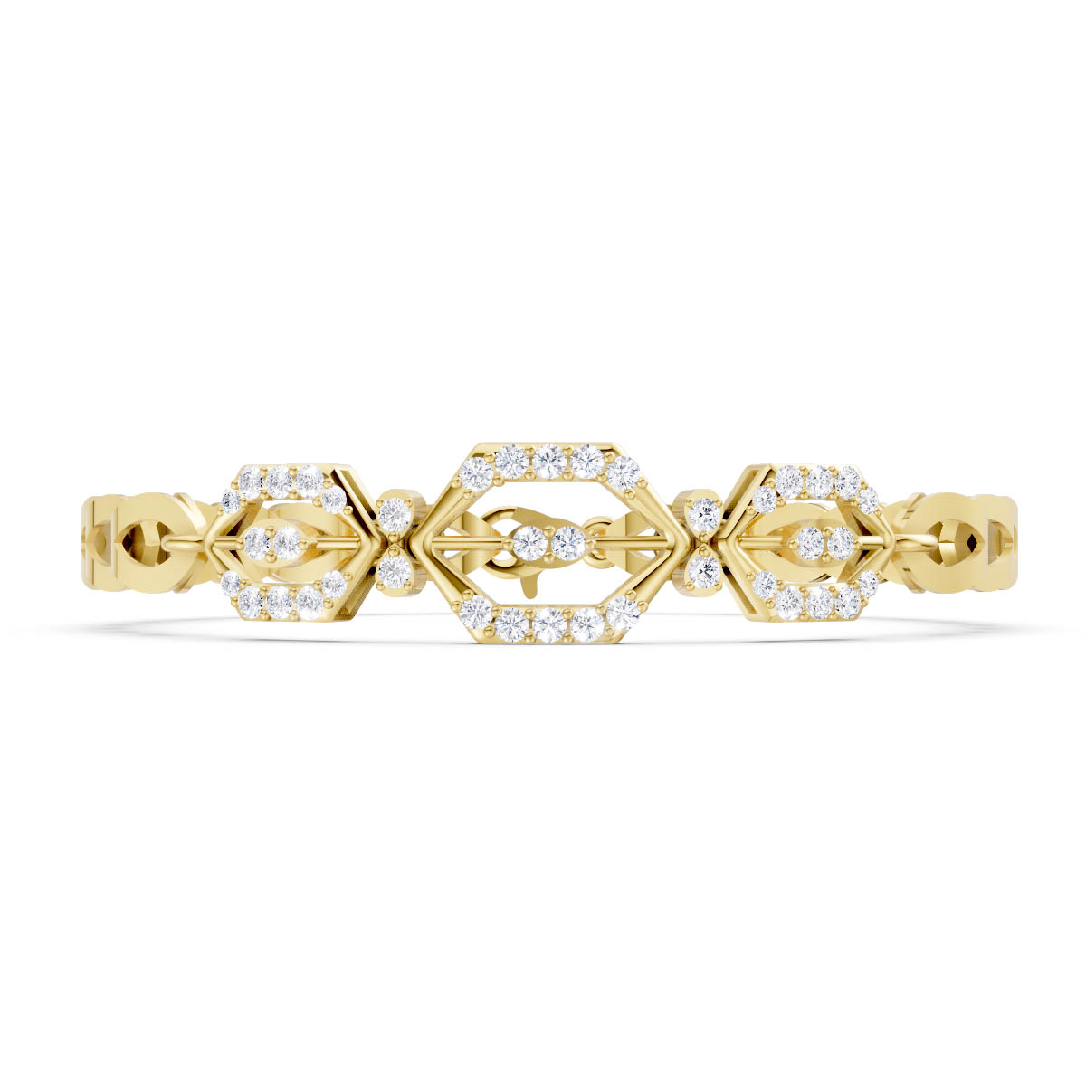 Geometric Openwork Hexagon Bracelet