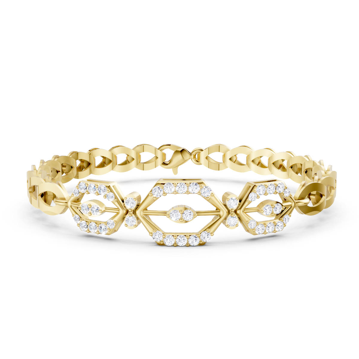 Geometric Openwork Hexagon Bracelet view 2