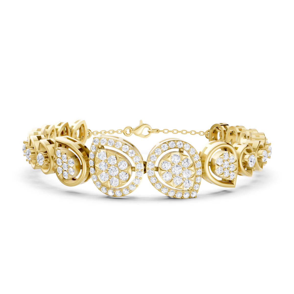 Teardrop Diamond Cluster Bracelet view 2
