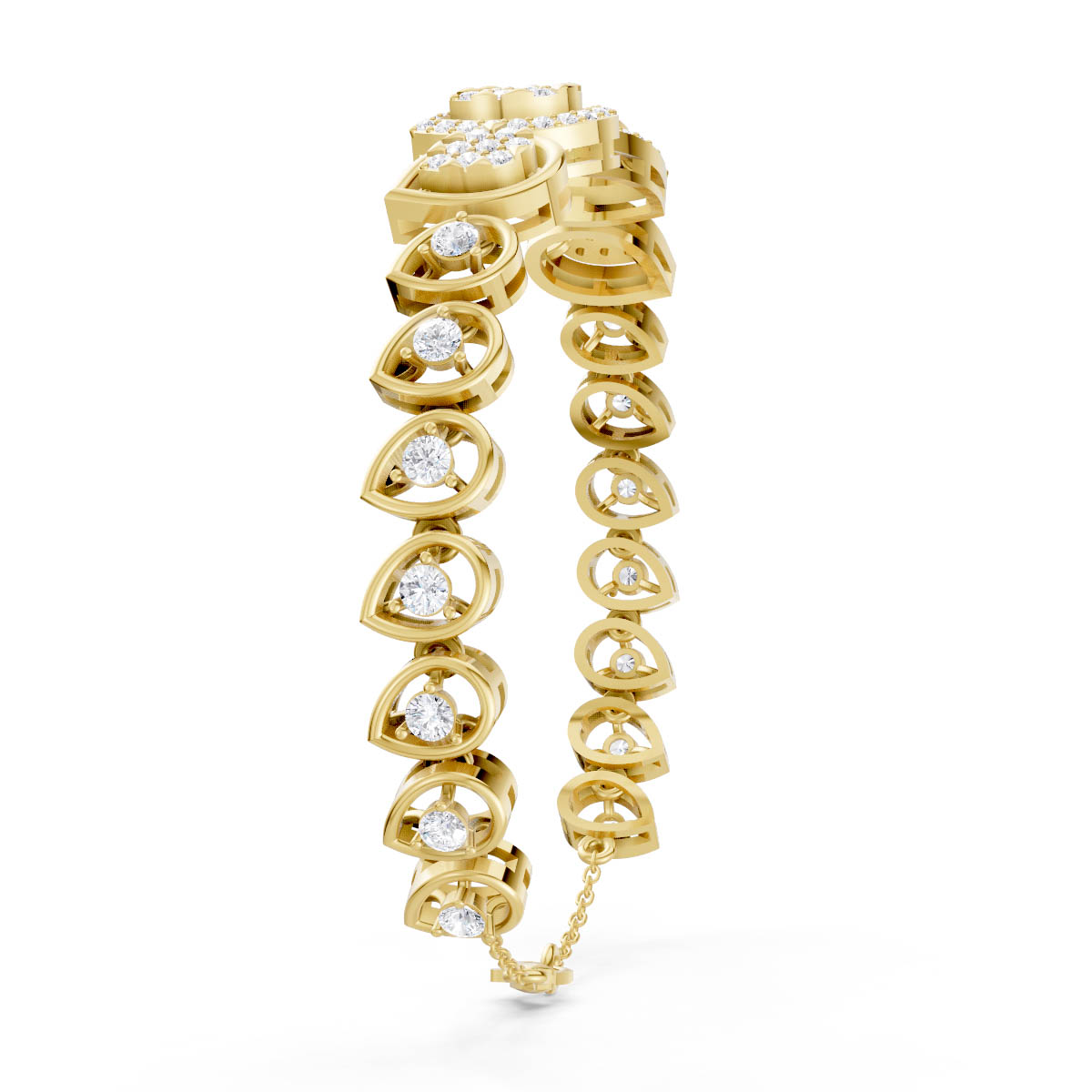 Teardrop Diamond Cluster Bracelet view 3