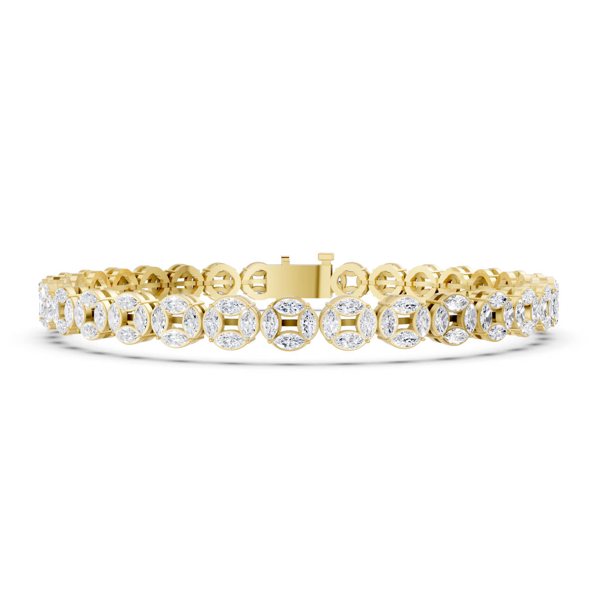 Diamond Geometric Link Bracelet view 2