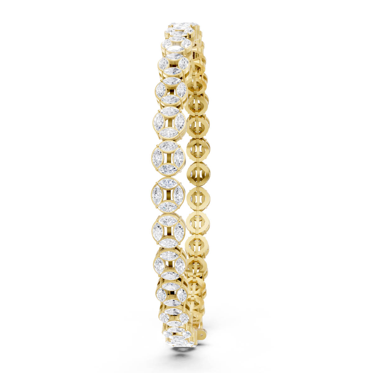 Diamond Geometric Link Bracelet view 3