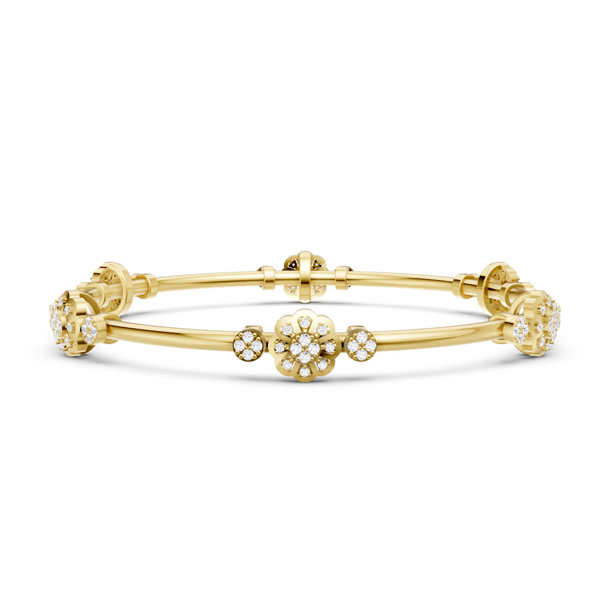 Diamond Floral Station Bracelet view 2
