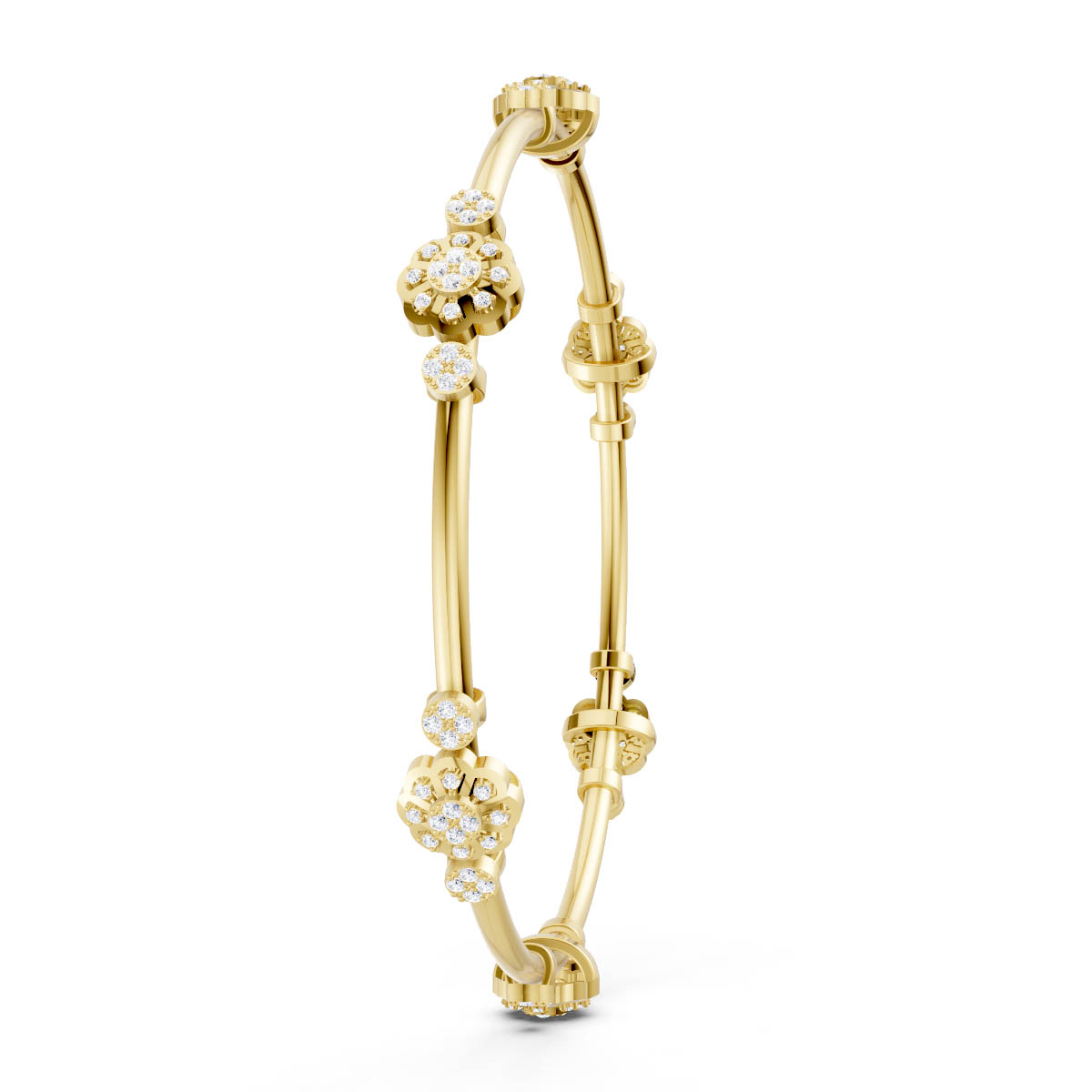Diamond Floral Station Bracelet view 3