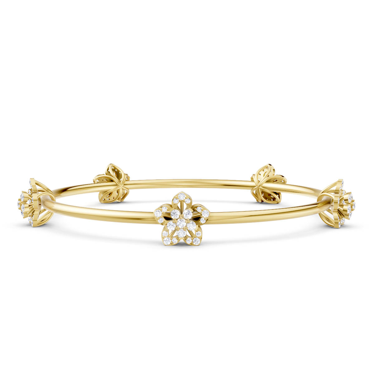 Diamond Five Petal Bracelet view 2