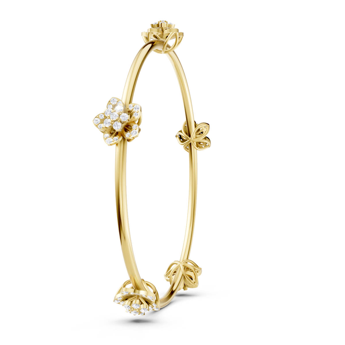 Diamond Five Petal Bracelet view 3