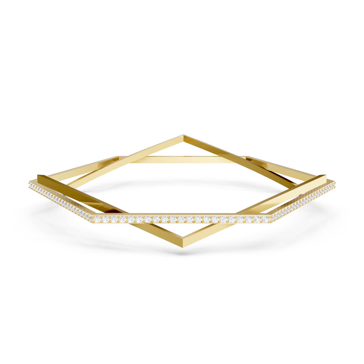 Diamond Geometric Cage Bangle view 2
