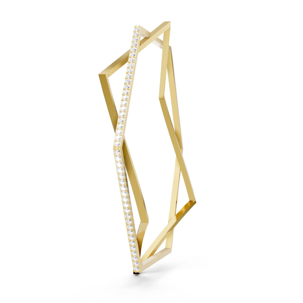 Diamond Geometric Cage Bangle view 3