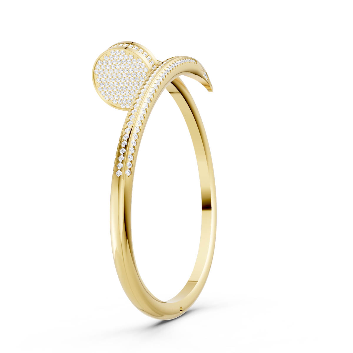 Diamond Wrapped Nail Bangle view 3