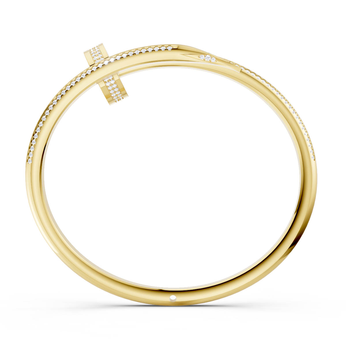 Diamond Wrapped Nail Bangle view 4