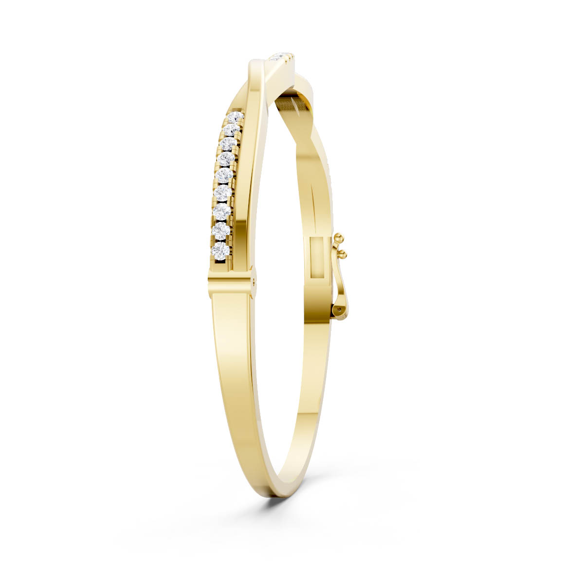 Diamond Twisted Wave Bangle view 3