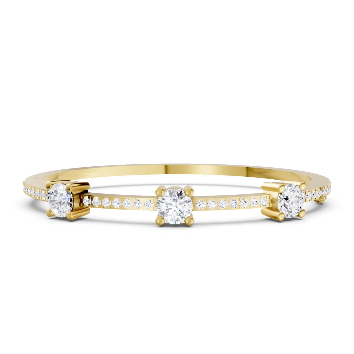 Three Stone Diamond Bangle view 2