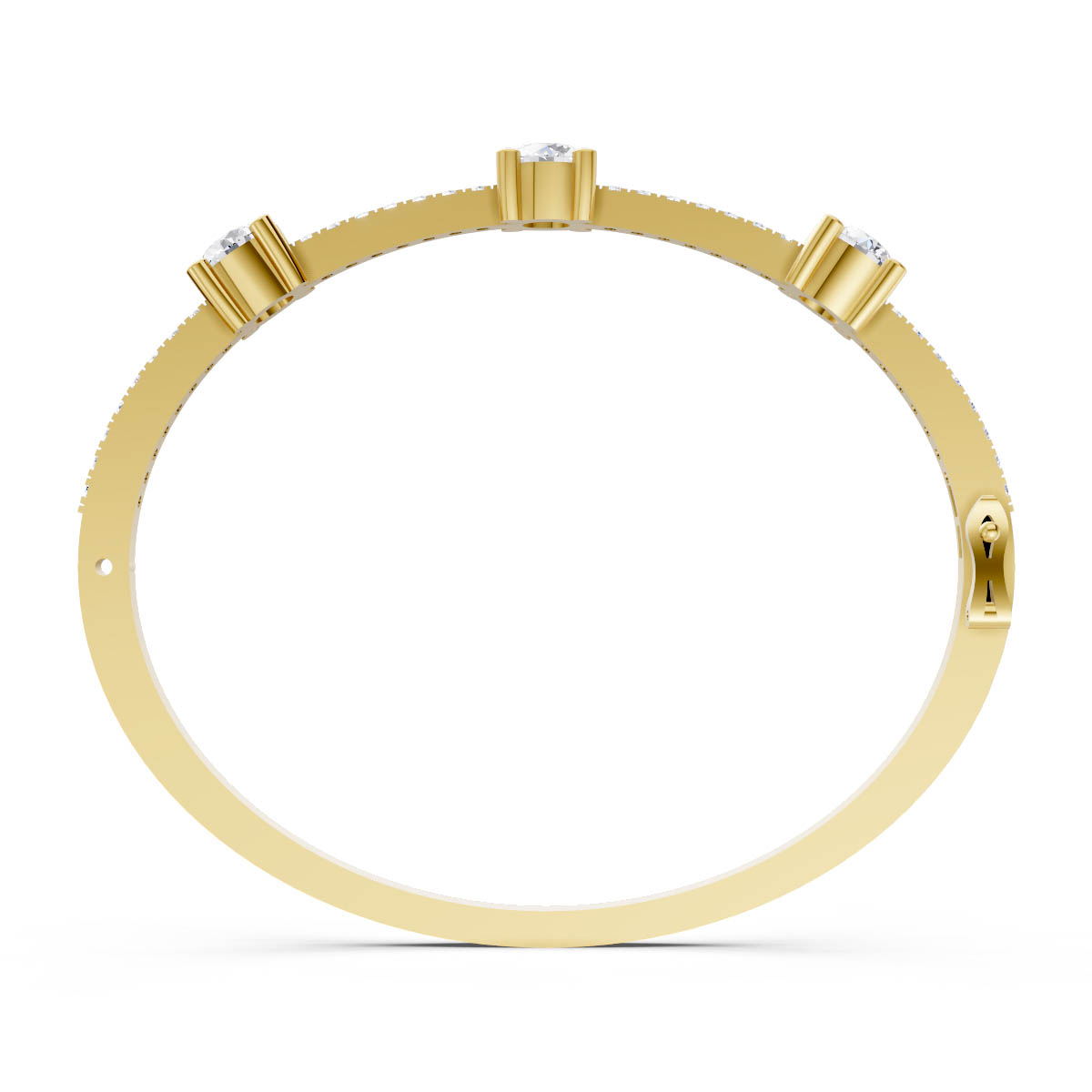 Three Stone Diamond Bangle view 4