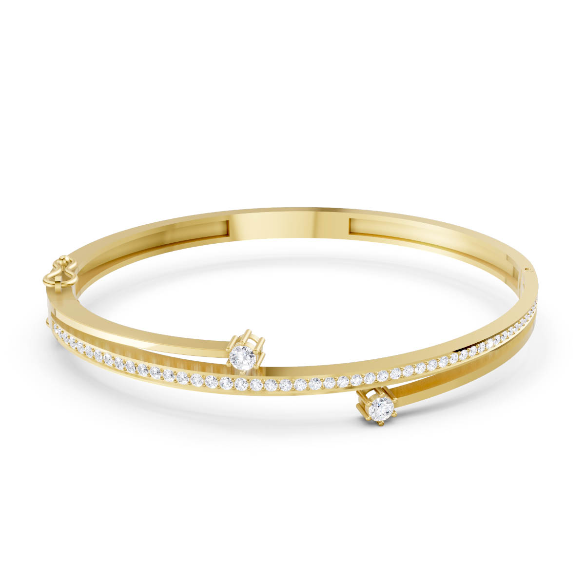 Diamond Orbital Bypass Bangle view 2