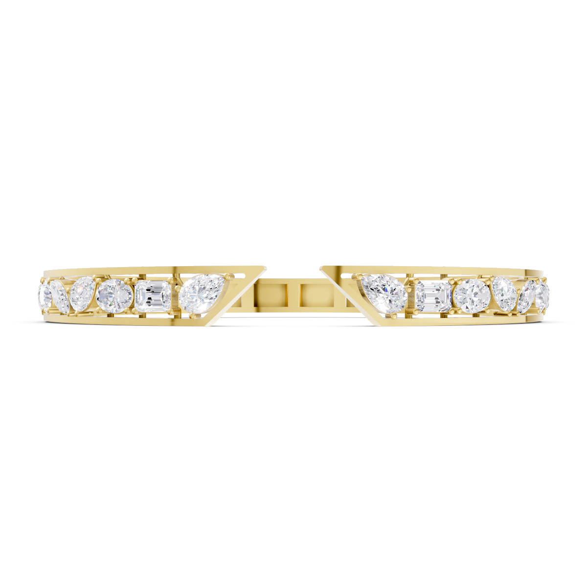 Diamond Open Heart Bangle
