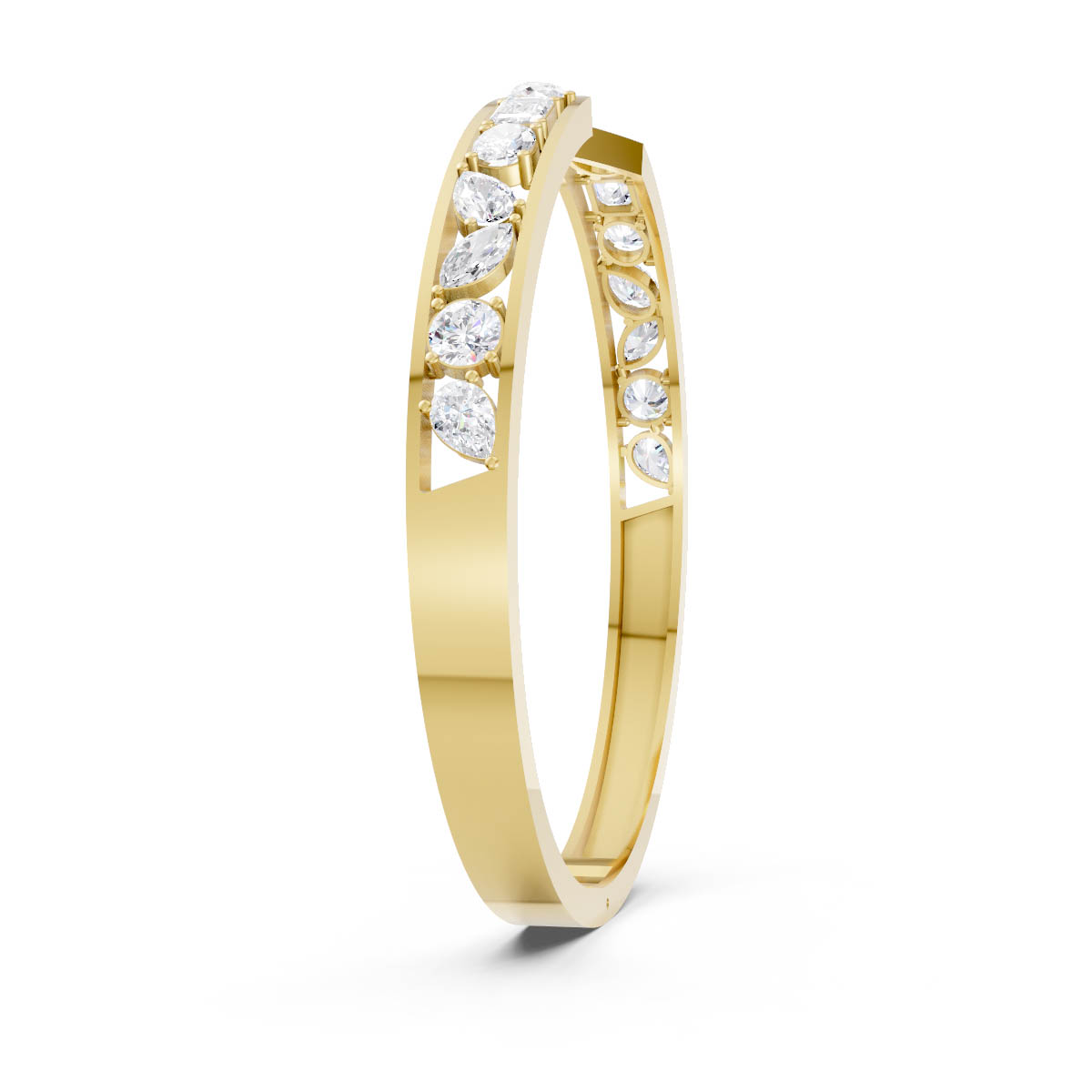 Diamond Open Heart Bangle view 3