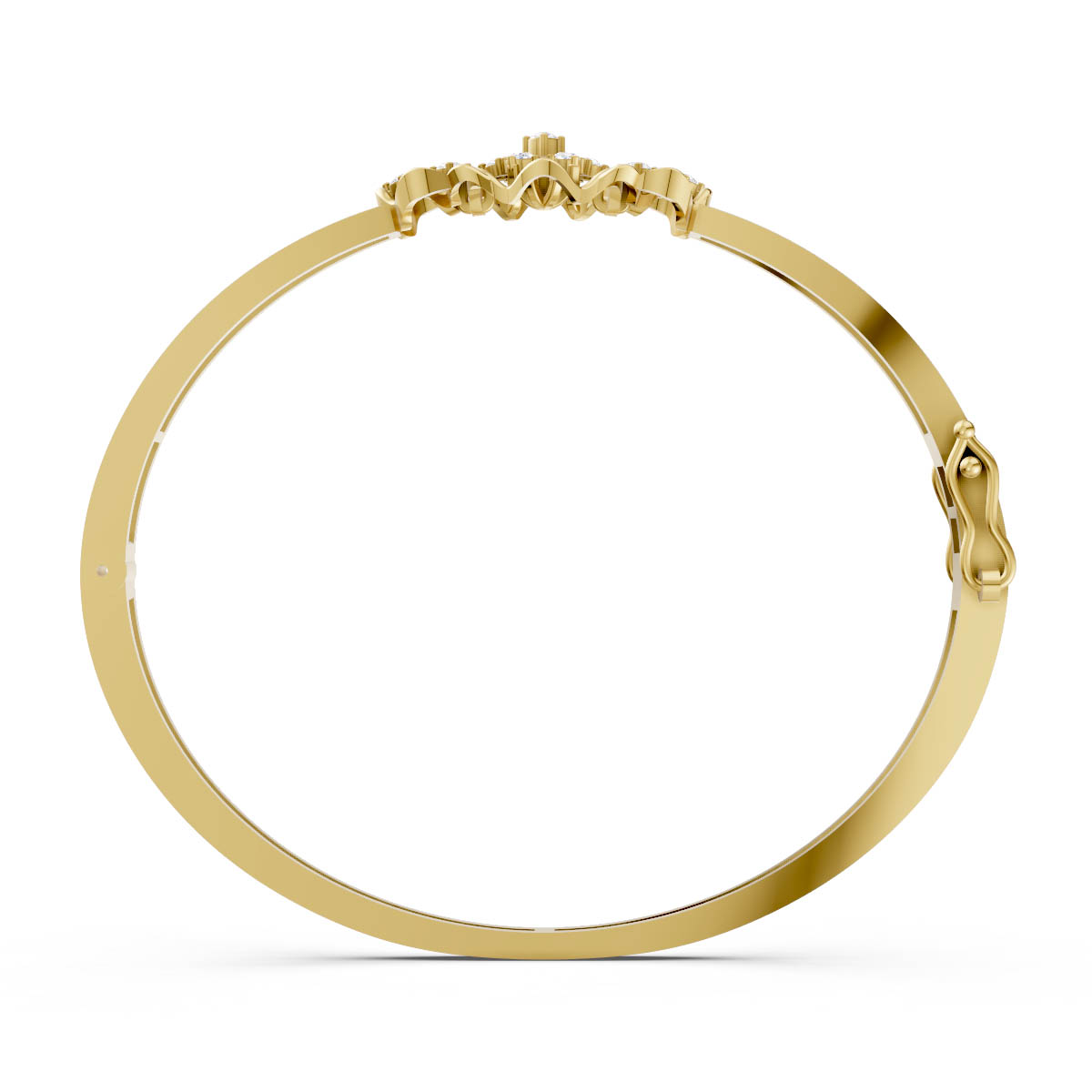 Diamond Filigree Flower Bangle view 4