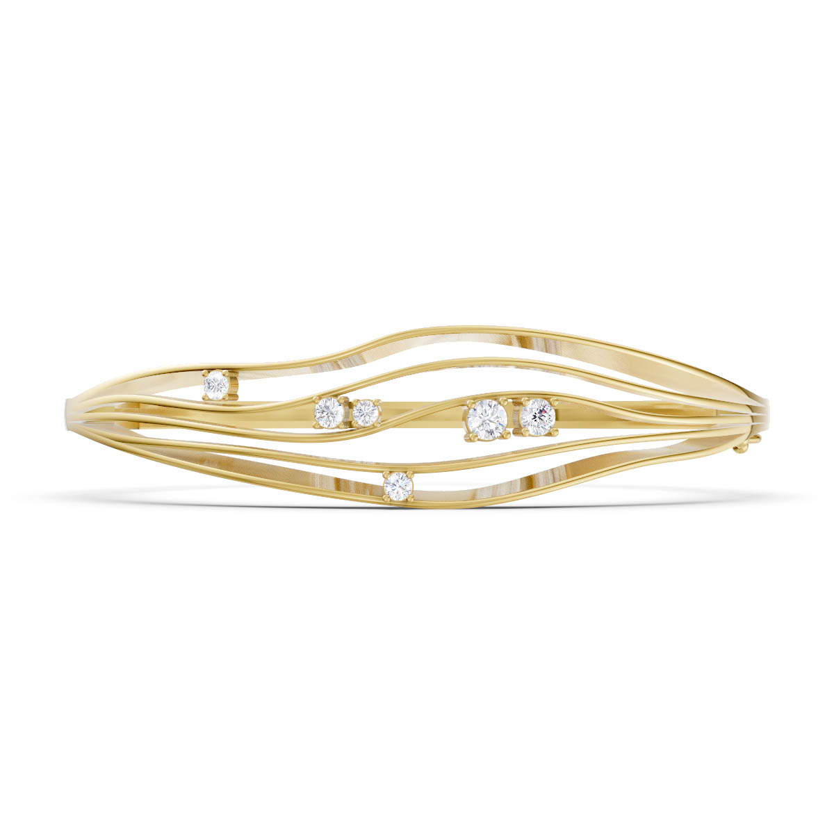 Diamond Organic Wave Bangle view 1