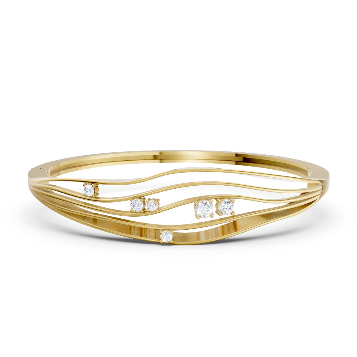 Diamond Organic Wave Bangle view 2