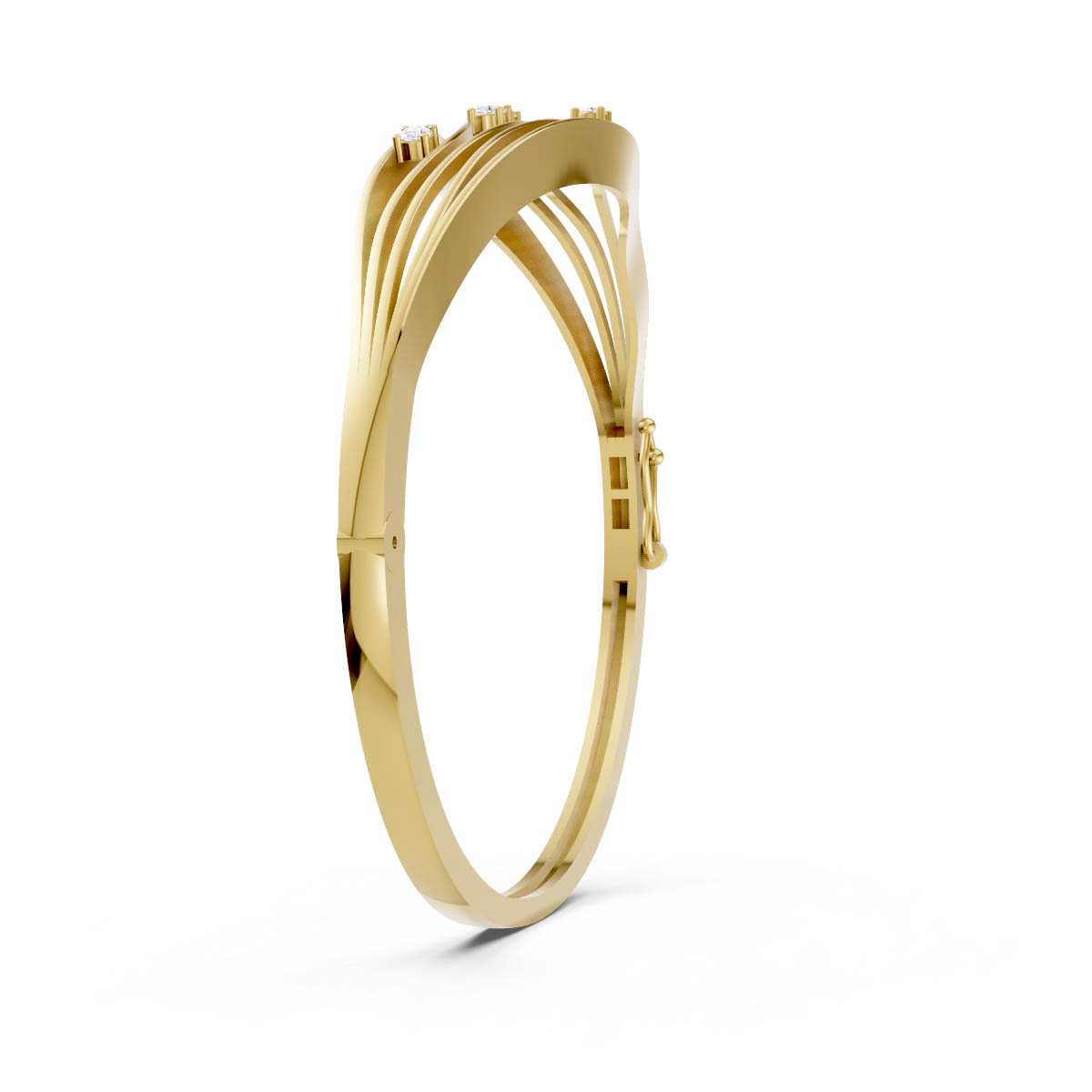 Diamond Organic Wave Bangle view 3