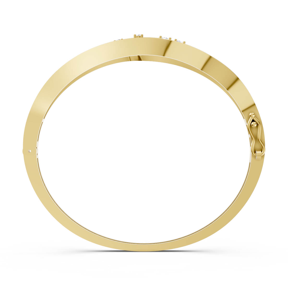 Diamond Organic Wave Bangle view 4