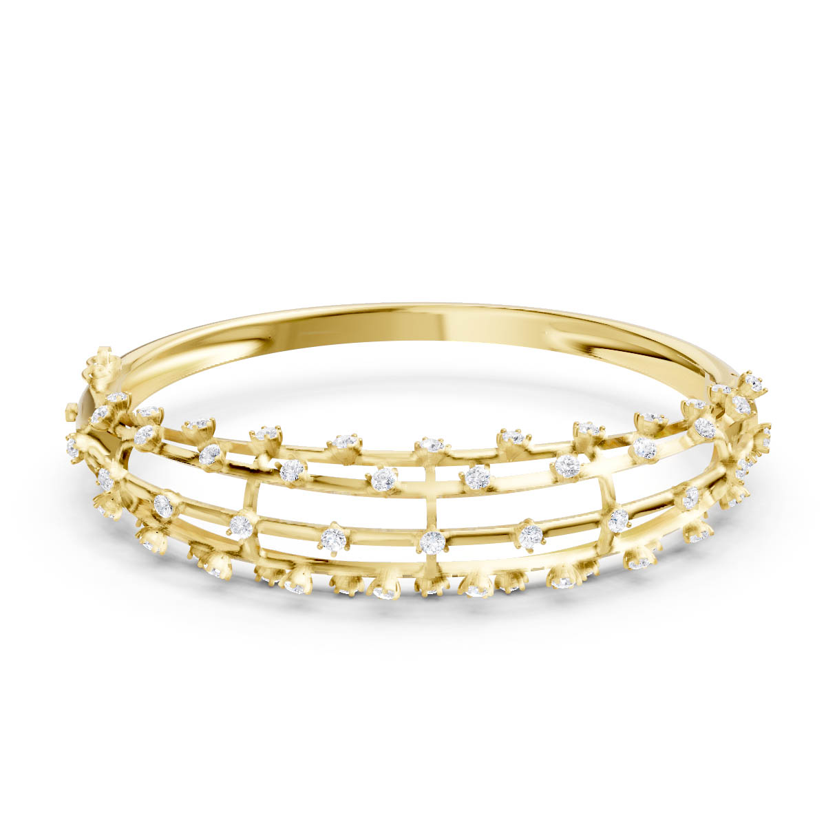Diamond Lattice Cage Bangle view 2