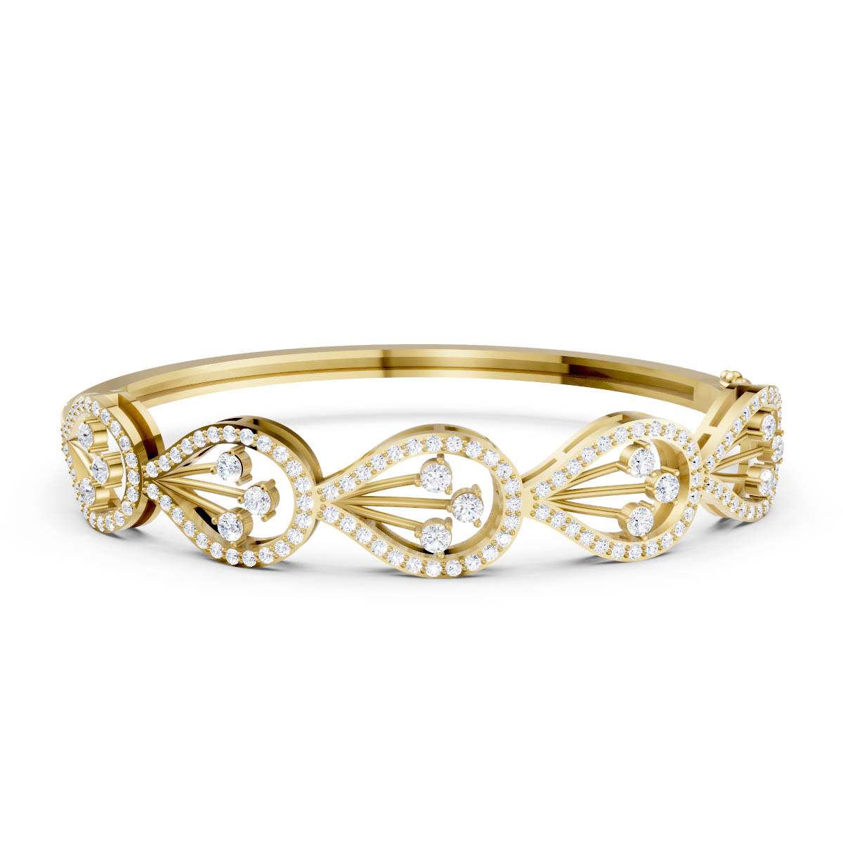 Diamond Teardrop Link Bangle view 2