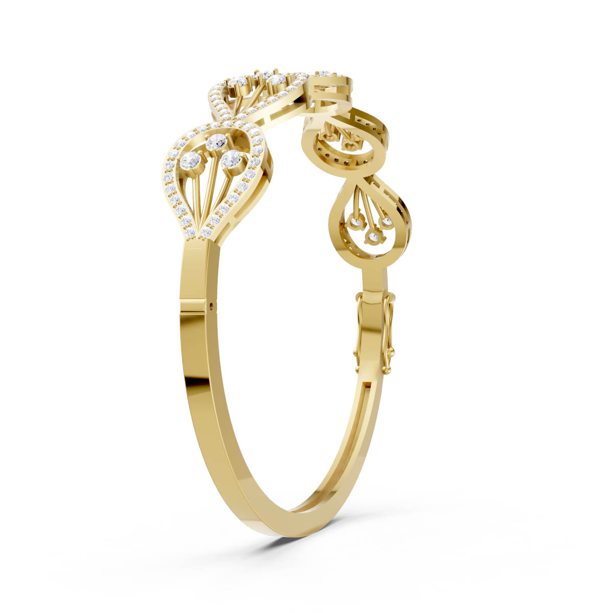 Diamond Teardrop Link Bangle view 3