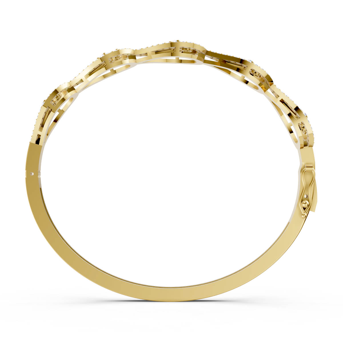 Diamond Teardrop Link Bangle view 4