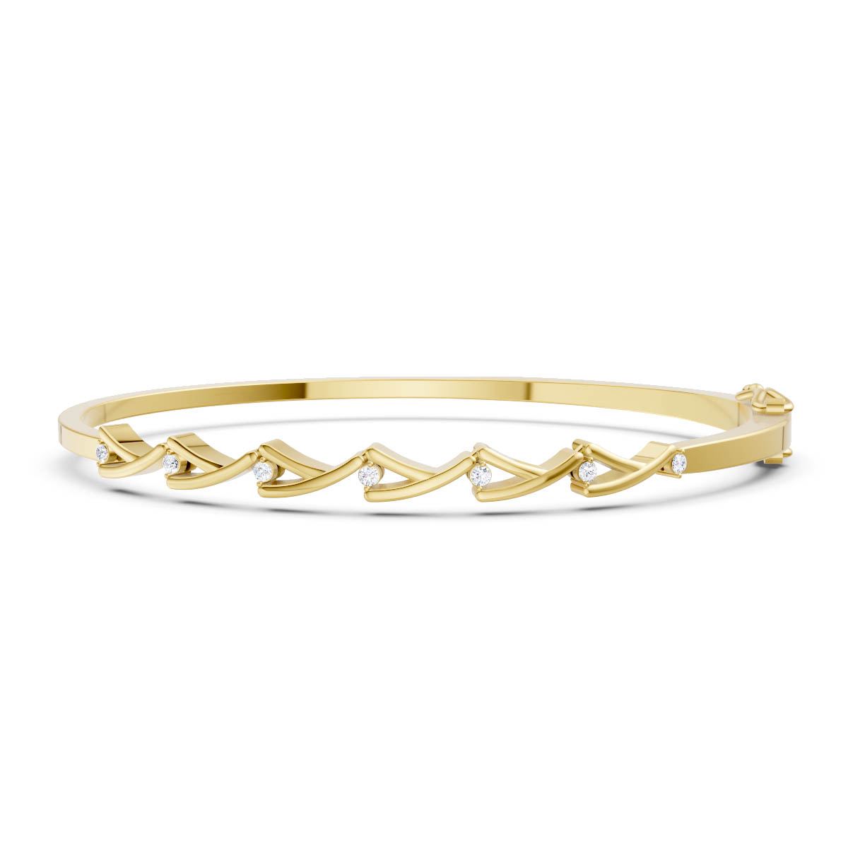 Twisted Diamond Accent Bangle view 2