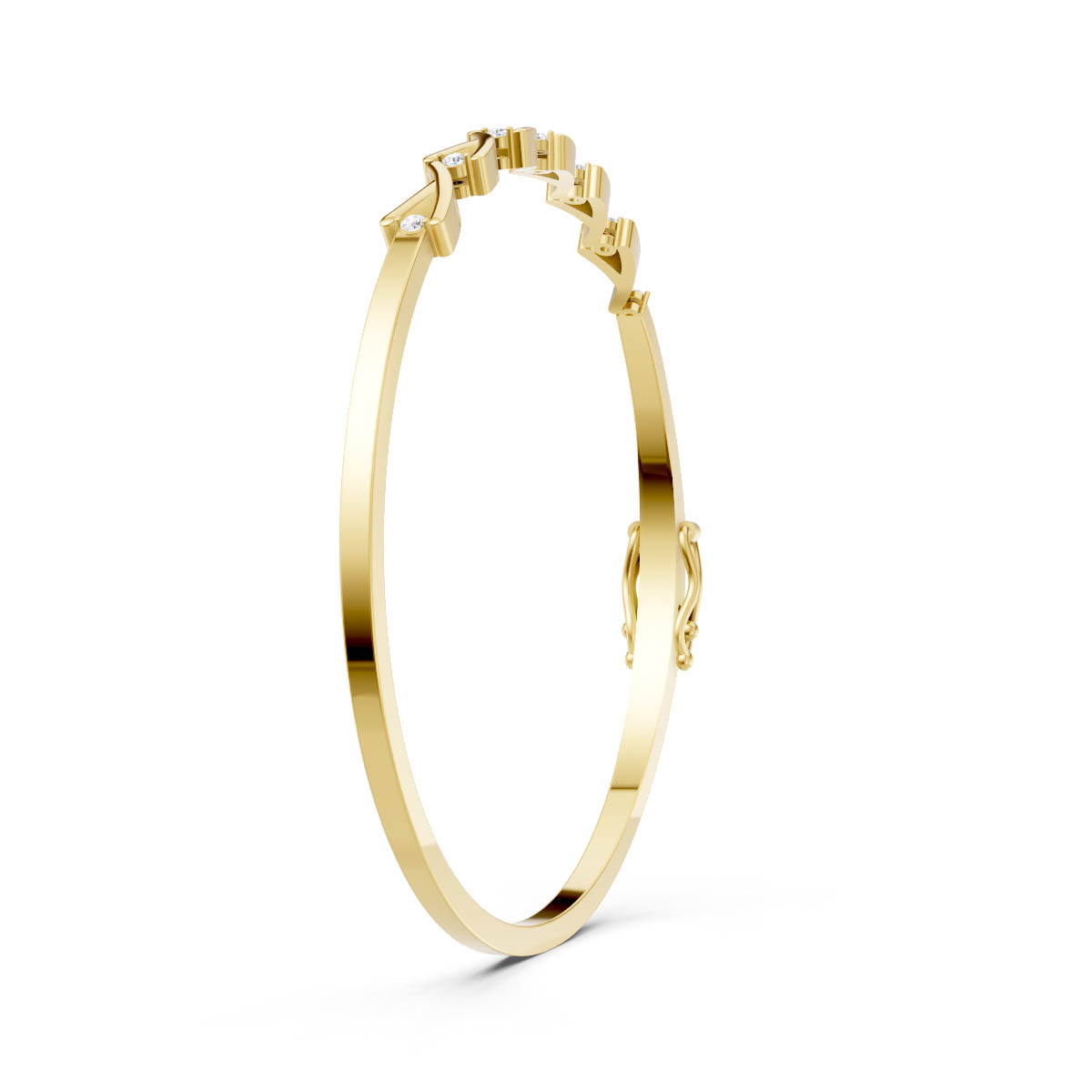 Twisted Diamond Accent Bangle view 3