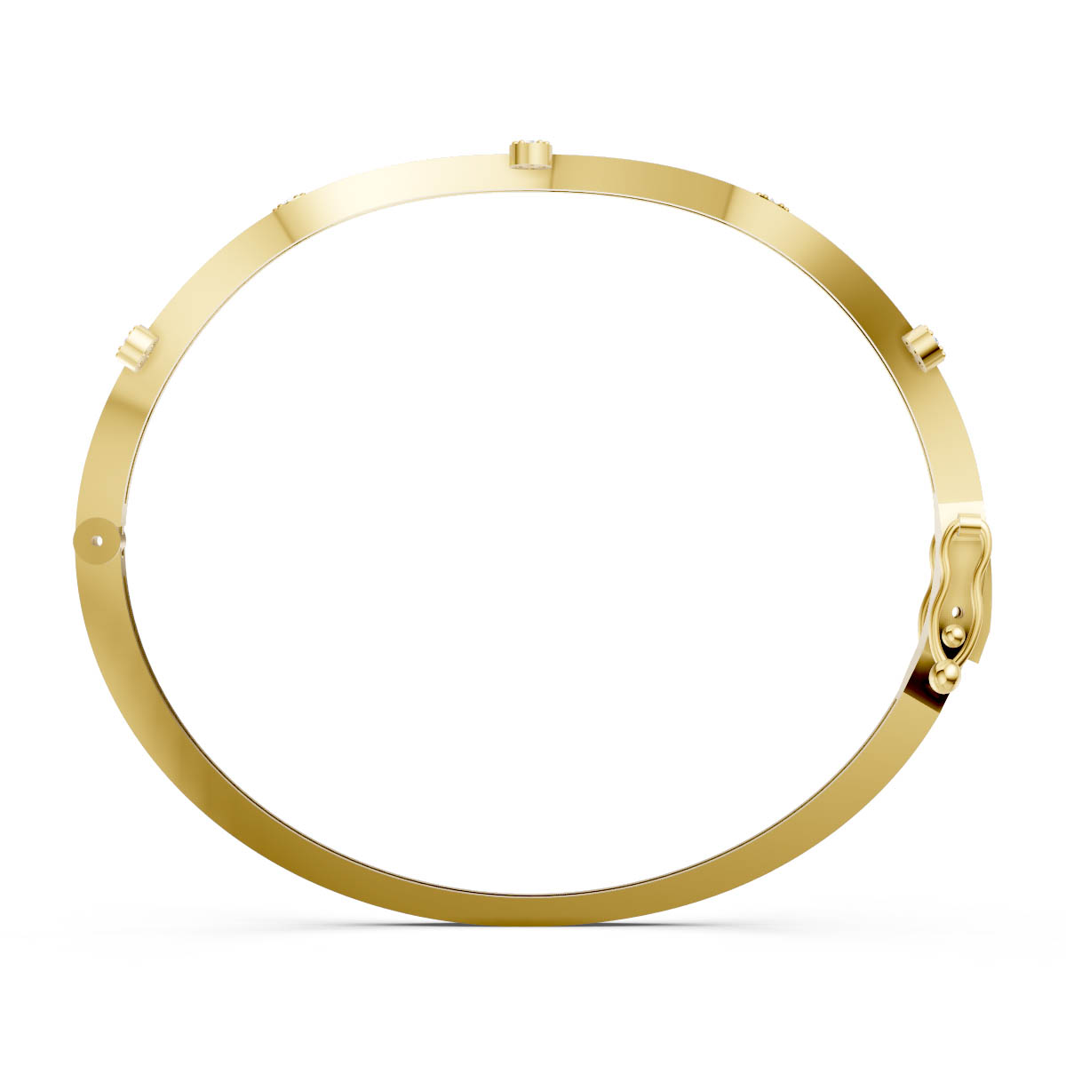 Wavy Diamond Accent Bangle view 4
