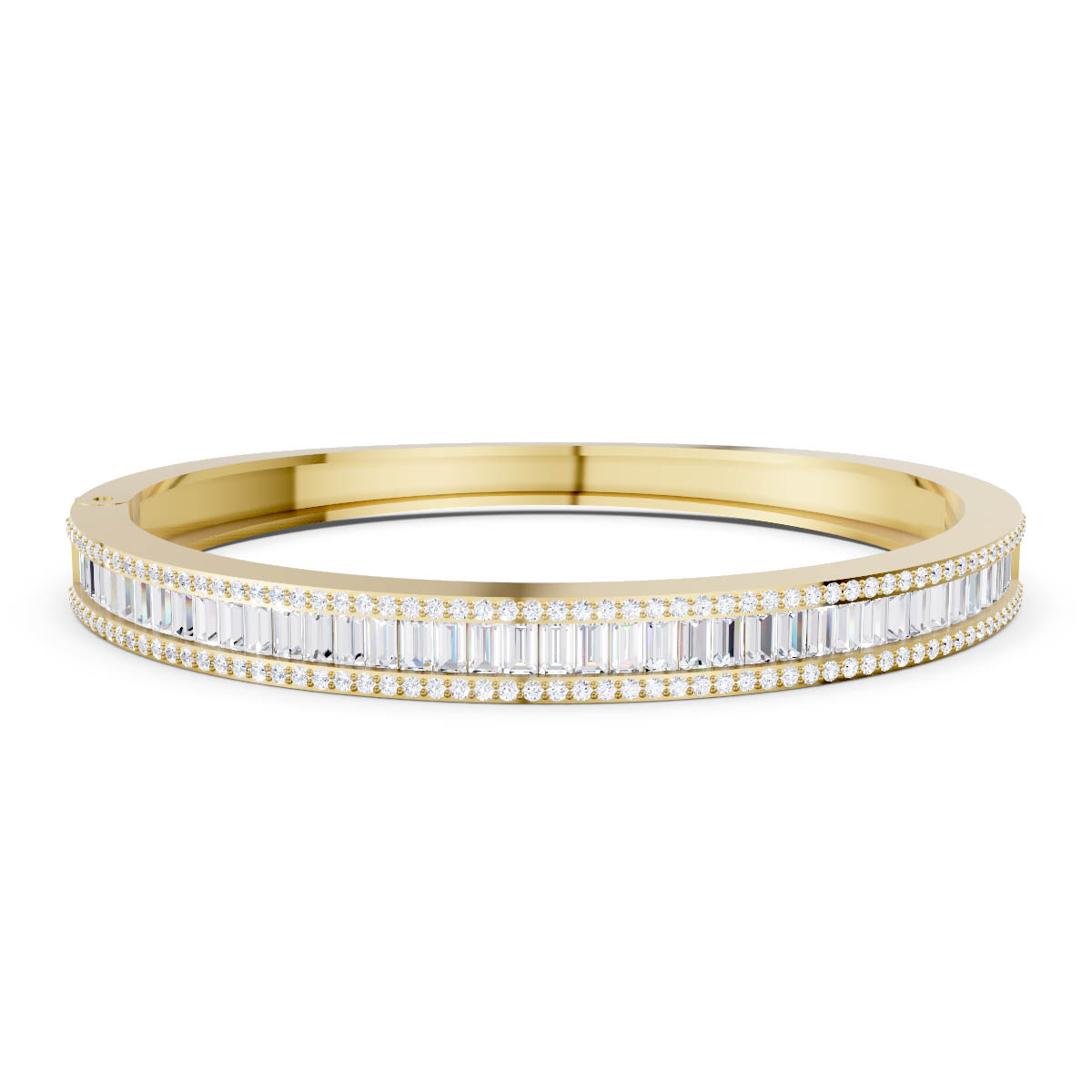 Baguette Diamond Halo Bangle view 2